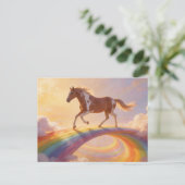 Paint Horse Crosses A Rainbow Bridge Briefkaart (Staand voorkant)