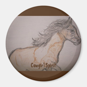 Paint Horse Galloping Cowgirl Spirit Magneet