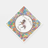 Paint Horse Happy Birthday Custom Papieren servett Servet (Hoek)