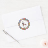 Paint Horse Happy Birthday Custom Ronde Sticker (Envelop)