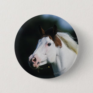 Paint Horse Headshot 3 Ronde Button 5,7 Cm