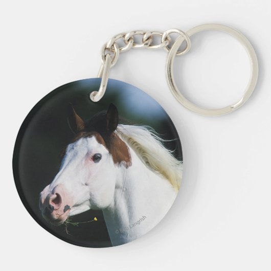 Paint Horse Headshot 3 Sleutelhanger (Achterkant)