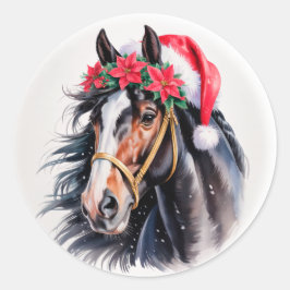 Paint Horse Kerststicker Ronde Sticker