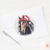Paint Horse Kerststicker Ronde Sticker (Envelop)