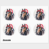 Paint Horse Kerststicker Ronde Sticker (Vel)
