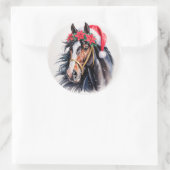 Paint Horse Kerststicker Ronde Sticker (Tas)
