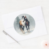 Paint Horse Kerststicker Ronde Sticker (Envelop)