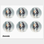 Paint Horse Kerststicker Ronde Sticker (Vel)