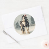 Paint Horse Kerststicker Ronde Sticker (Envelop)