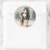 Paint Horse Kerststicker Ronde Sticker (Tas)
