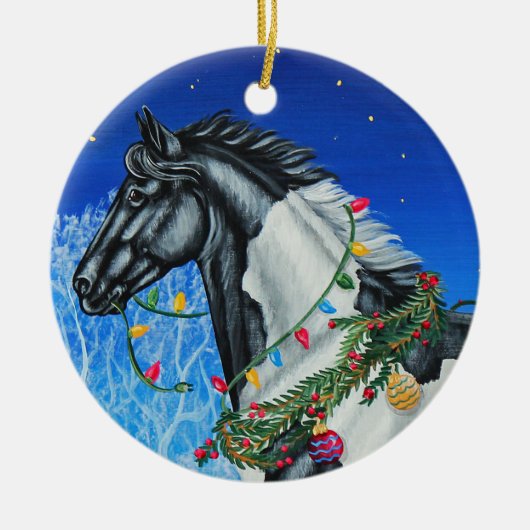 Paint Horse kerstversiering Keramisch Ornament (Voorkant)