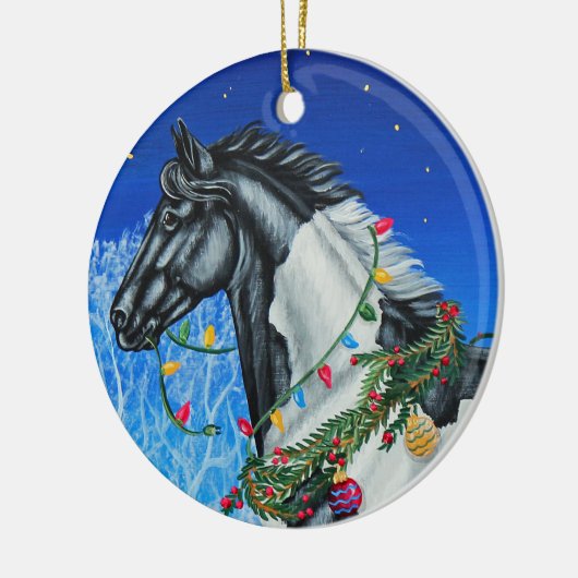 Paint Horse kerstversiering Keramisch Ornament (Links)