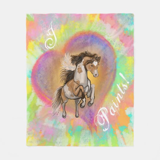 Paint Horse Love Fleece Deken (Voorkant)