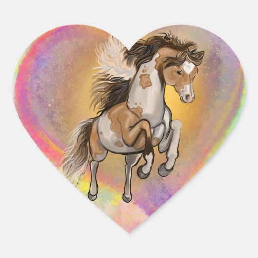 Paint Horse Love Hart Sticker (Voorkant)