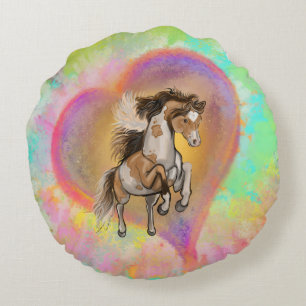 Paint Horse Love Rond Kussen