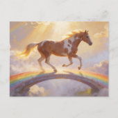 Paint Horse Mare Crosses A Rainbow Bridge Briefkaart (Voorkant)