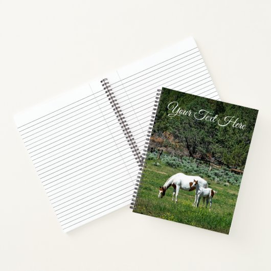 Paint Horse Mare en Veulen gepersonaliseerd Notitieboek (Binnen)