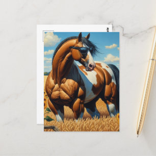 Paint Horse Met Zonnebril Briefkaart