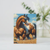 Paint Horse Met Zonnebril Briefkaart (Staand voorkant)