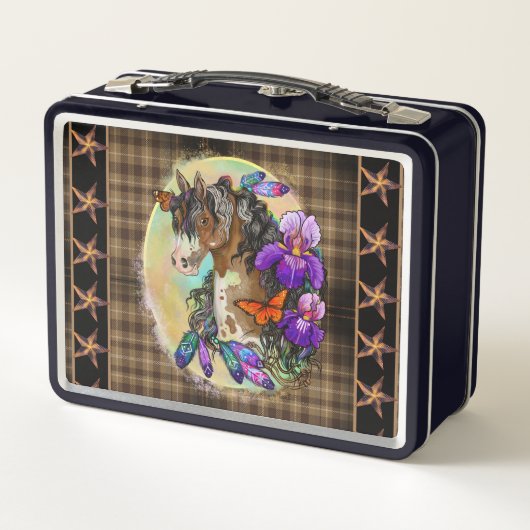 Paint Horse Mustang met Iris en vlinders (Achterkant)