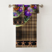 Paint Horse Mustang met Iris en vlinders Bad Handdoek (Insitu)