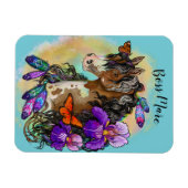 Paint Horse Mustang met Iris en vlinders Magneet (Horizontaal)