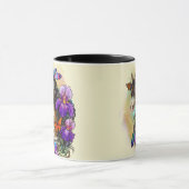 Paint Horse Mustang met Iris en vlinders Mok (Midden)