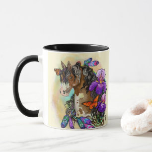 Paint Horse Mustang met Iris en vlinders Mok