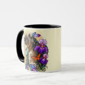 Paint Horse Mustang met Iris en vlinders Mok (Voorkant links)