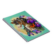 Paint Horse Mustang met Iris en vlinders Notitieboek (Rechterzijde)
