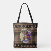Paint Horse Mustang met Iris en vlinders Tote Bag (Achterkant)