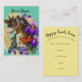 Paint Horse Mustang met Iris en vlinders Visitekaartje (Voorkant / Achterkant)