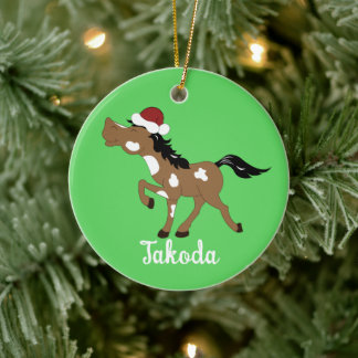 Paint Horse Pinto Equestrian Kerstkerstkerstkerstk Keramisch Ornament