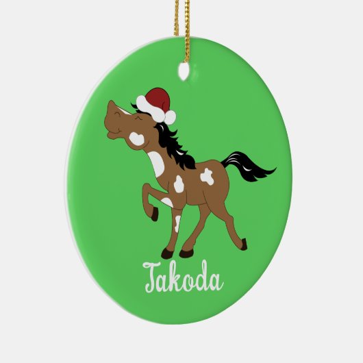 Paint Horse Pinto Equestrian Kerstkerstkerstkerstk Keramisch Ornament (Rechts)