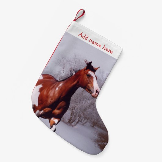 Paint Horse snow-kerststop Kleine Kerstsok (Voorkant (Hangend))