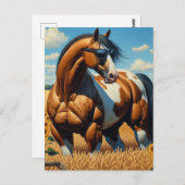 Paint Horse With Sunglasses Briefkaart (Voorkant / Achterkant)