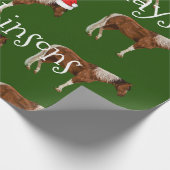 Paint Horses en Red Santa Hat met Kerstmis Cadeaupapier (Hoek)