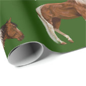 Paint Horses en Red Santa Hat met Kerstmis Cadeaupapier (Rol Hoek)