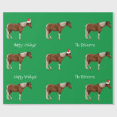 Paint Horses & Red Santa Hat kerstwrapping Pa Cadeaupapier (Vlak)