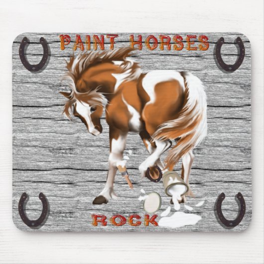 Paint Horses Rock mousepad Muismat (Voorkant)