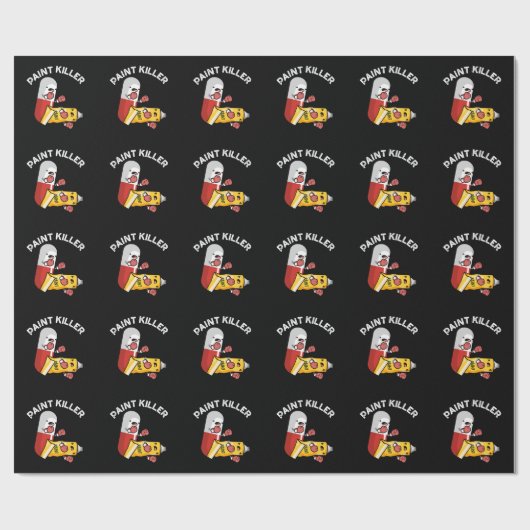 Paint Killer Funny Pill Pun Dark BG Cadeaupapier (Vlak)
