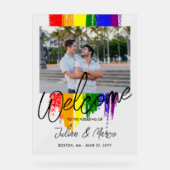 Paint LGBTQ foto Bruiloft Welkom Acryl Bord (Voorkant)
