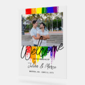 Paint LGBTQ foto Bruiloft Welkom Acryl Bord (Hoek)