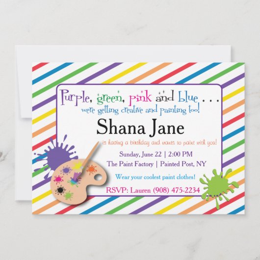 Paint Lover's Invitation Kaart (Voorkant)