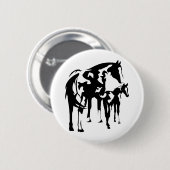 Paint Mare en Foal Ronde Button 5,7 Cm (Voorkant /achterkant)