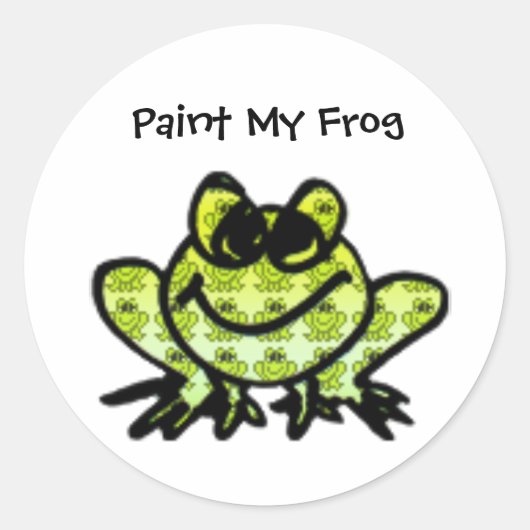Paint My Frog Sticker - Gepersonaliseerd (Voorkant)
