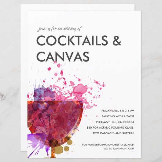 Paint Night Flyer (Voorkant / Achterkant)