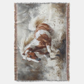 Paint paard loopt door het water deken (Voorkant Verticaal)