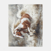 Paint paard loopt door het water fleece deken (Voorkant)