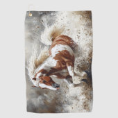 Paint paard loopt door het water golfhanddoek (Voorkant)
